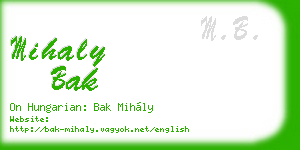 mihaly bak business card