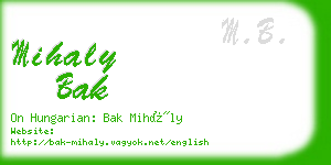 mihaly bak business card